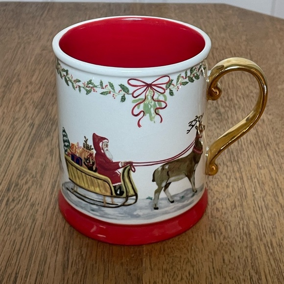 Anthropologie Red and Gold Christmas Santa Mug - Picture 8 of 8